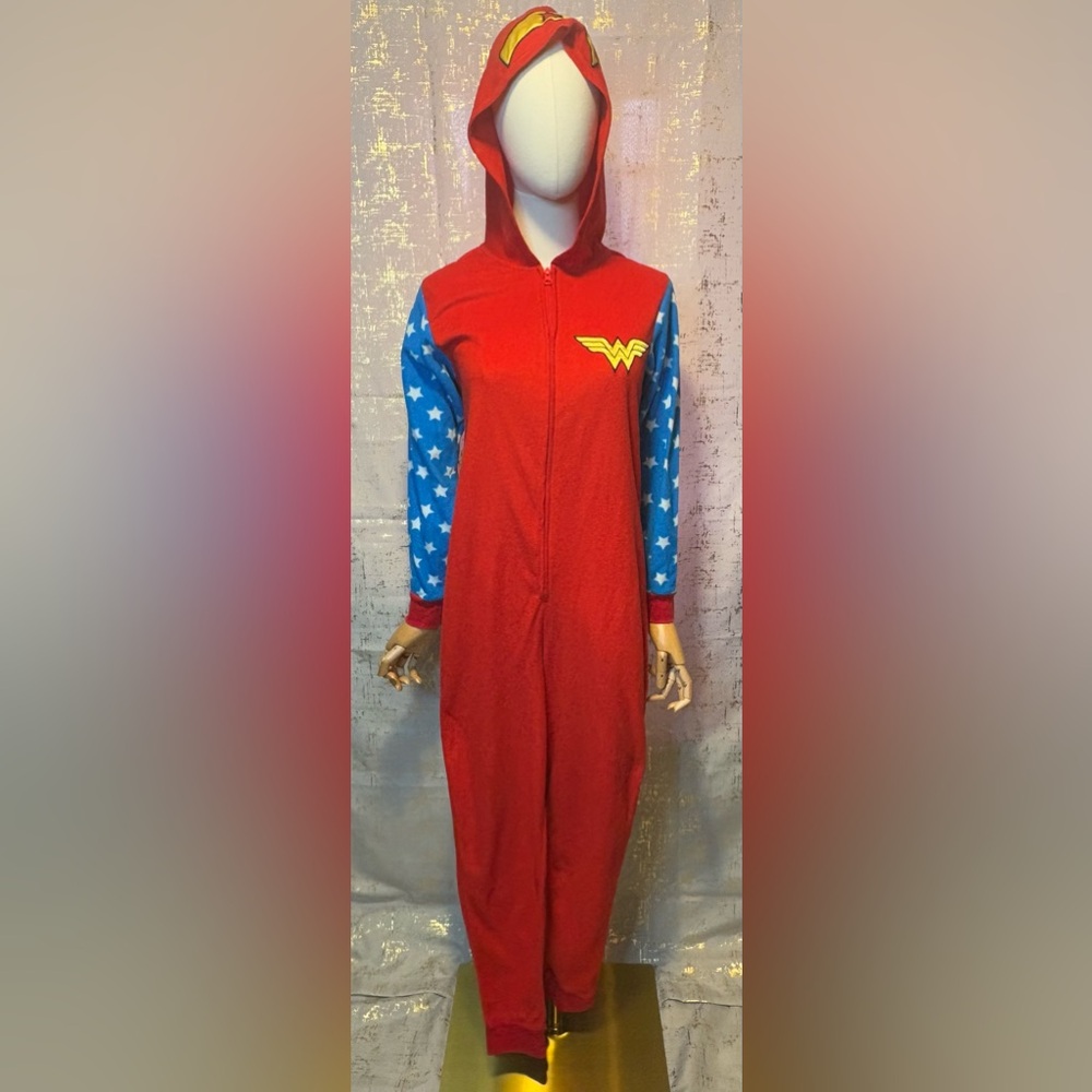 Women's Wonder Women Red, Yellow & Blue Superhero Jumpsuit